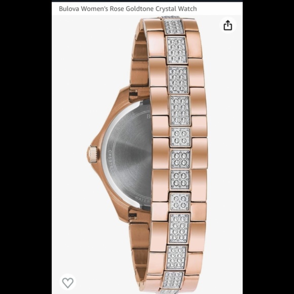 Bulova Rose Gold Tone w Crystal Watch - Picture 8 of 11